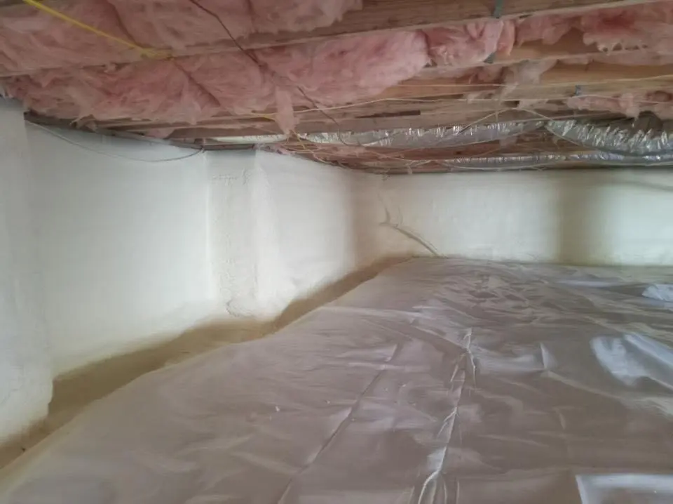 Crawl space encapsulation with closed-cell spray foam for Attic Insulation in Camp Swift